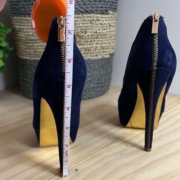 𝅺ALDO Women’s Platform Blue Suede Heels Size 7.5 - Picture 8 of 14